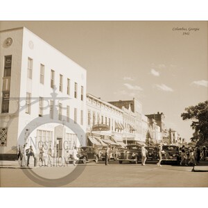 Columbus GA Georgia 1941 Broadway historique photo vintage murale art mural décoration murale Phenix City Fort Benning Moore réimpression livraison gratuite !