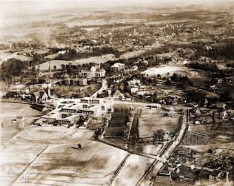 Tuskegee Alabama 1917 Universität Luftbild Historisches Vintage Antik Foto Wand Kunst Dekor