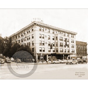 Rome, Géorgie 1948 Hotel Forrest antique historique vintage photo murale art déco murale réimpression livraison gratuite !