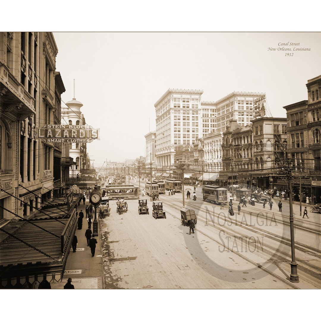 New Orleans Louisiana 1912 Canal Street Historic Vintage Photo