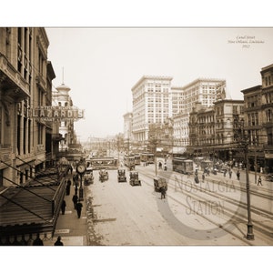 New Orleans Louisiana 1912 Canal Street Historic Vintage Photo Tulane LSU Wall Art Saints Decor Reprint FREE SHIPPING!