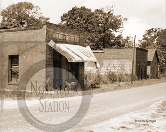 Weston, GA Georgia 1958 Antique Historic Vintage Photo Vintage Wall Art Poster Wall Decor Reprint FREE SHIPPING!