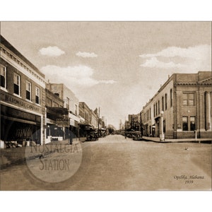 Opelika Alabama 1939 8th Street Foto Storica Vintage Antica Foto Murale Decorazione Ristampa SPEDIZIONE GRATUITA!