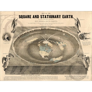 Platte aardekaart 1893 antieke historische vintage foto Steampunk piraat kaart platte wereld muur decor kunst herdruk GRATIS VERZENDING!