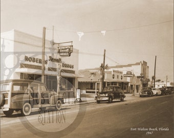 Fort Walton Beach Florida FL. 1947  History Photo Historic Vintage Antique Photo Wall Art Decor Reprint FREE SHIPPING!