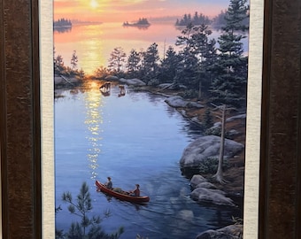 Darrell Bush On Higher Ground II S/N Moose Lake Art Print-S/N Framed Print 22.5 x 30