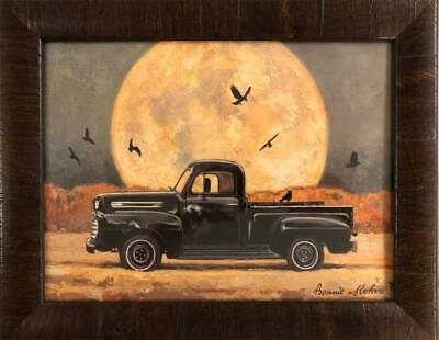 Bonnie Mohr Harvest Moon Old Truck Full Moon Art Print-framed 19 X 15 ...