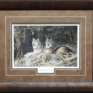 Terry Doughty Leaders of the Pack Wolve Print-Framed 21 x 17