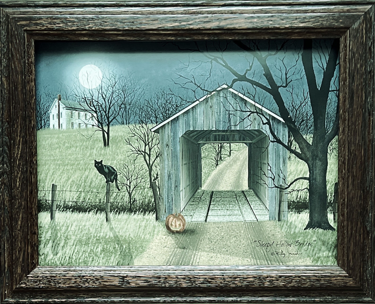 Billy Jacobs Spooky Hollow Bridge Decorator Art Print Framed 14.5 X 11. ...