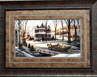 Terry Redlin Homeward Bound Horse Christmas  Art Print-Framed 27.5 x 20.5