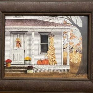 Billy Jacobs Autumn Greetings Pumpkin Country Art Print-Framed 21.5 x 17.5