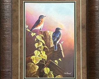 Jim Hansel Touch of Spring Bluebird Art Print 15 x 19