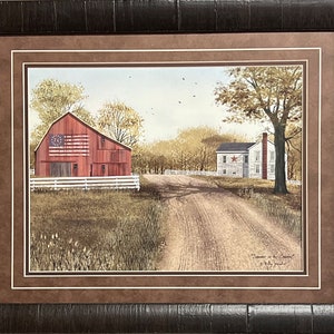 Billy Jacobs Summer in the Country Flag Barn Art Print-Framed 23 x 19
