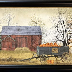 Billy Jacobs Pumpkins for Sale on Canvas Framed Print 14 x 11