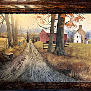 The Road Home Decorator Art Print by Billy Jacobs Hand Textured Framed 14.5 x 11.5
