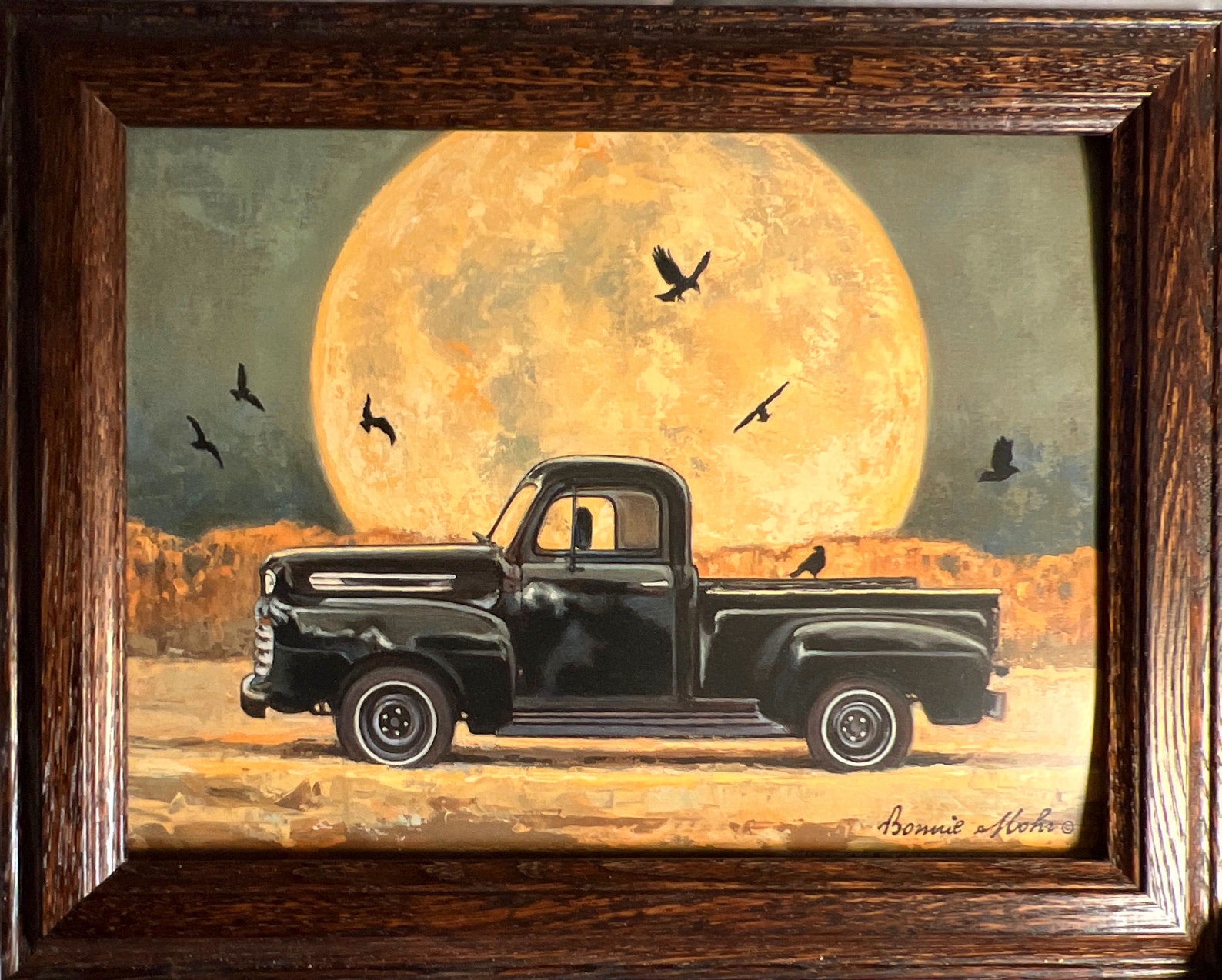Bonnie Mohr Harvest Moon Decorator Art Print-framed 14.5 X 11.5 - Etsy