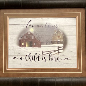 Billy Jacobs For Unto Us a Child is Born Christmas Art Print-Framed 23 x 19