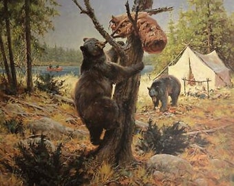 Harold Lyon The Professionals Bears in Camp S/N Art Print