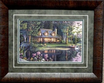 Kim Norlien Sweet Memories Cabin Lake Print-Framed  19 x 15