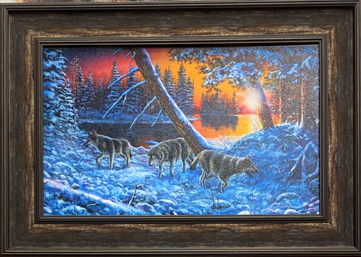 Jim Hansel on the Prowl Wolve Art Printframed 27.5 X 19.5 Etsy