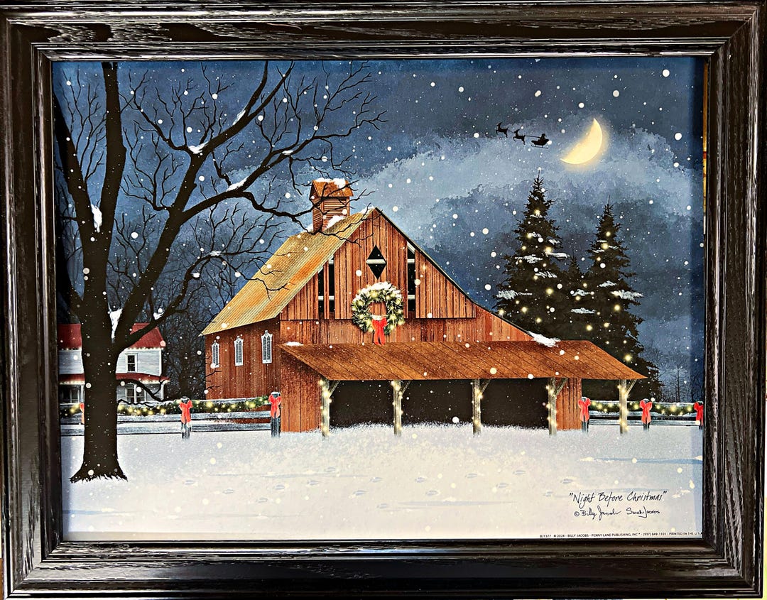 Billy Jacobs the Night Before Christmas Art Print-framed-(wood) 18.5 X ...