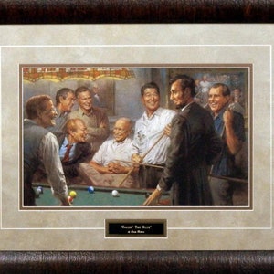 Andy Thomas Callin the Blue Republican Political Art Print-Framed 25" x 19"