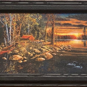 Jim Hansel "Wake Up Call" Loon Framed Decorator Print   14.5" x 10"