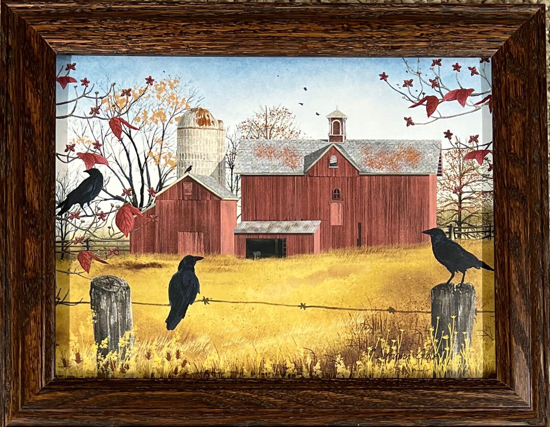 Billy Jacobs Autumn Gold Farm Decorator Art Print Framed 14.5 X 11.5 - Etsy