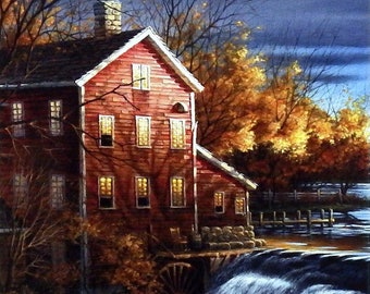 Terry Redlin "Autumn Afternoon" Sold out Print w/ Certificate and Folder 24 x 14