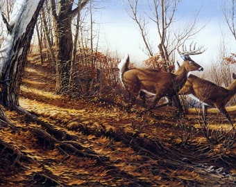 Terry Redlin Autumn Run - 25"x16" Signed/Numbered