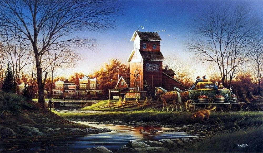 Terry Redlin Above the Fruited Plain Grain Elevator S/N Art Print
