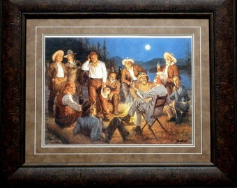 Andy Thomas American Storytellers Cowboys Print-Signed-Framed 25.5 x 21.5