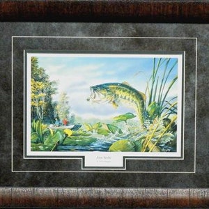 Terry Doughty First Strike Bass Print-Framed 21 x 17
