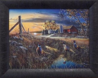 Autumn Fields by Jim Hansel 24x33 Field Fall Pheasant Pheasants