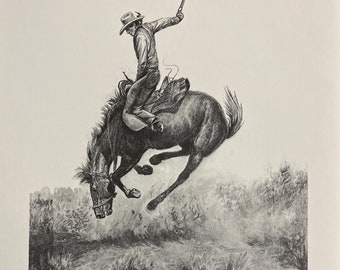 Will James Bucking Horse Western Cowboy Art Print-11 x 14