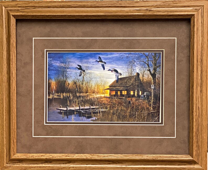 Jim Hansel Passing Through Duck Cabin Art Print-Framed 21 x 17 image 1