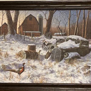 Jim Hansel Winter Haven Pheasant Farm Art Print-Framed (Wood) 33 x 23