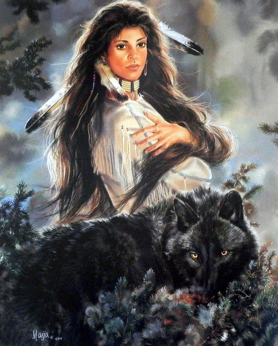 Maija Black Magic Wolf Poster Print 20.5 display picture 1