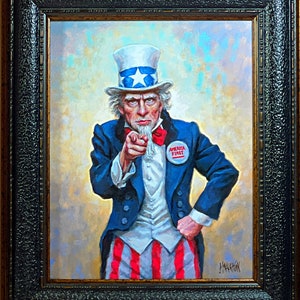Jon McNaughton America First Uncle Sam Art Print-Framed 16 x 19