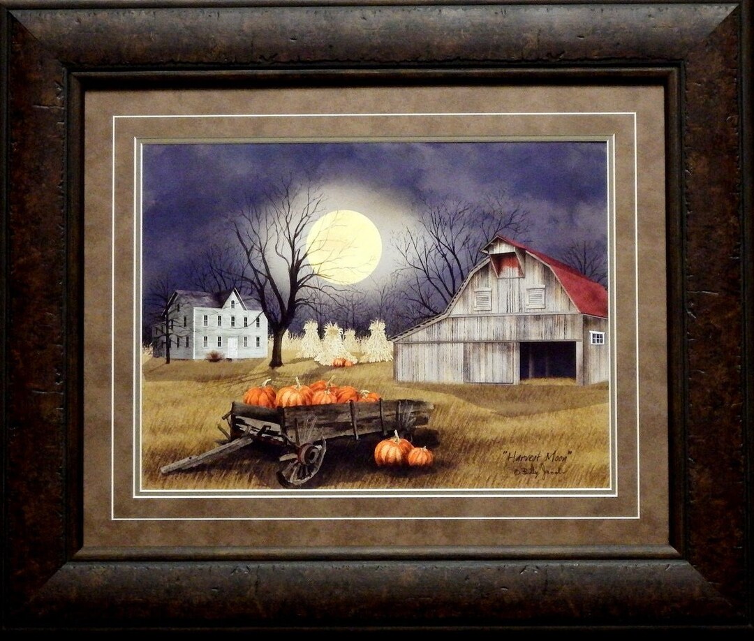 Billy Jacobs Harvest Moon Pumpkin Farm Art Print-framed 25.5 X 21.5 - Etsy