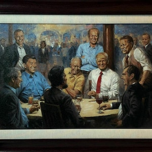 Andy Thomas The Republican Club Donald Trump Signed Canvas-Framed 23 x 17
