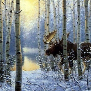 Hansen, On the Move Moose Art Print Open (29x19)
