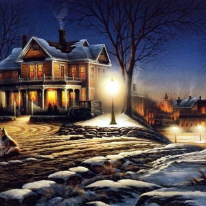 Terry Redlin Signed/Numbered Art Print "Lights Of Home" 24"x14" COA