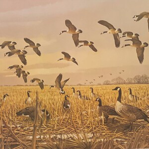 Lee LeBlanc Signed/Numbered Canadian Geese Art Print A Horseshoe Lake Memory (25.75&quot;x17.5&quot;)