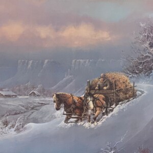 Ted Blaylock, South S/N Horse Snow Art Print (18.5x13.75)