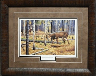 Cynthie Fisher Territorial Grounds Buck Deer Print-Framed  21 x 17