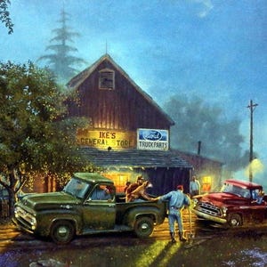 Dave Barnhouse S/N Old Truck print-FORD LENDS A HAND