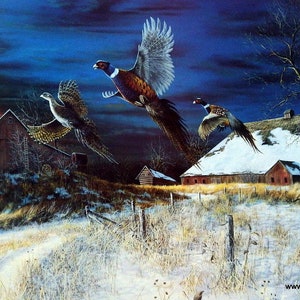 Jim Hansel &quot; Homestead&quot; Pheasant farm Art Print Artists Proof 27&quot; x 18&quot;