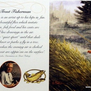 Les Kouba Trout Fisherman - 10.75&quot; x 7.25&quot; Signed/Numbered