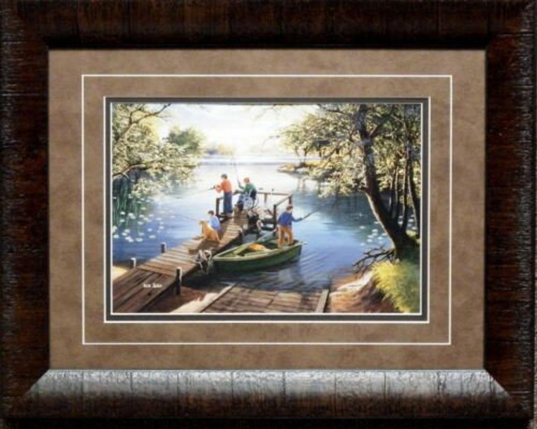 笹尾としかず水彩画 「RayKane・A lani slackkey」 Ken Zylla Sunfishing Lake Children Fishing Print-framed 19 X 15 - Etsy